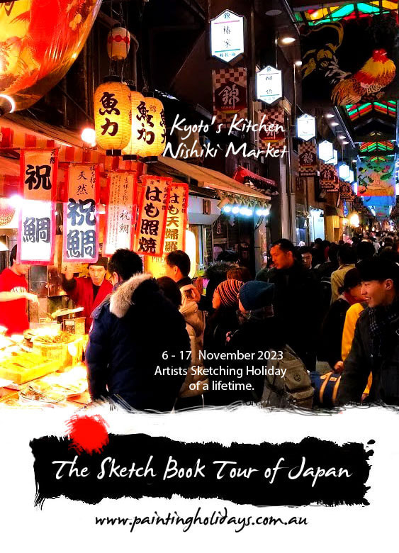 Nishiki market, kyoto, shopping street, art tour, 