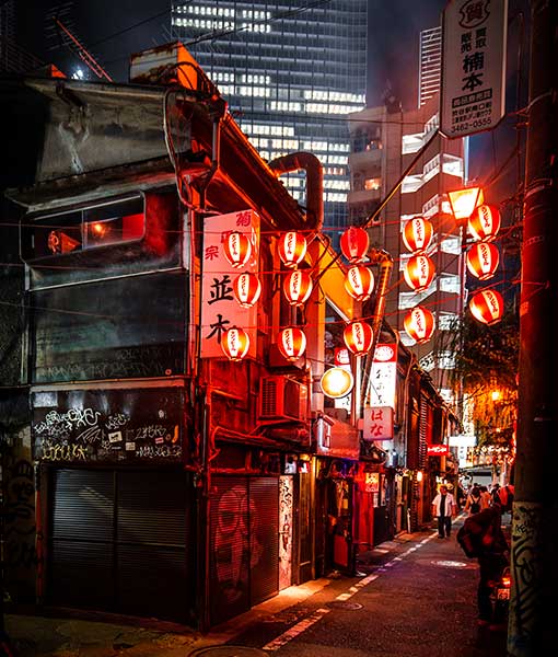 Hidden streets, Osaka, Kyoto, night sketching, painting retreat, 