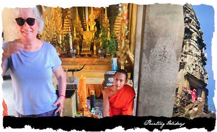 monk blessing, angkor wat, temple tours, painting holidays, workshop sketching, 
